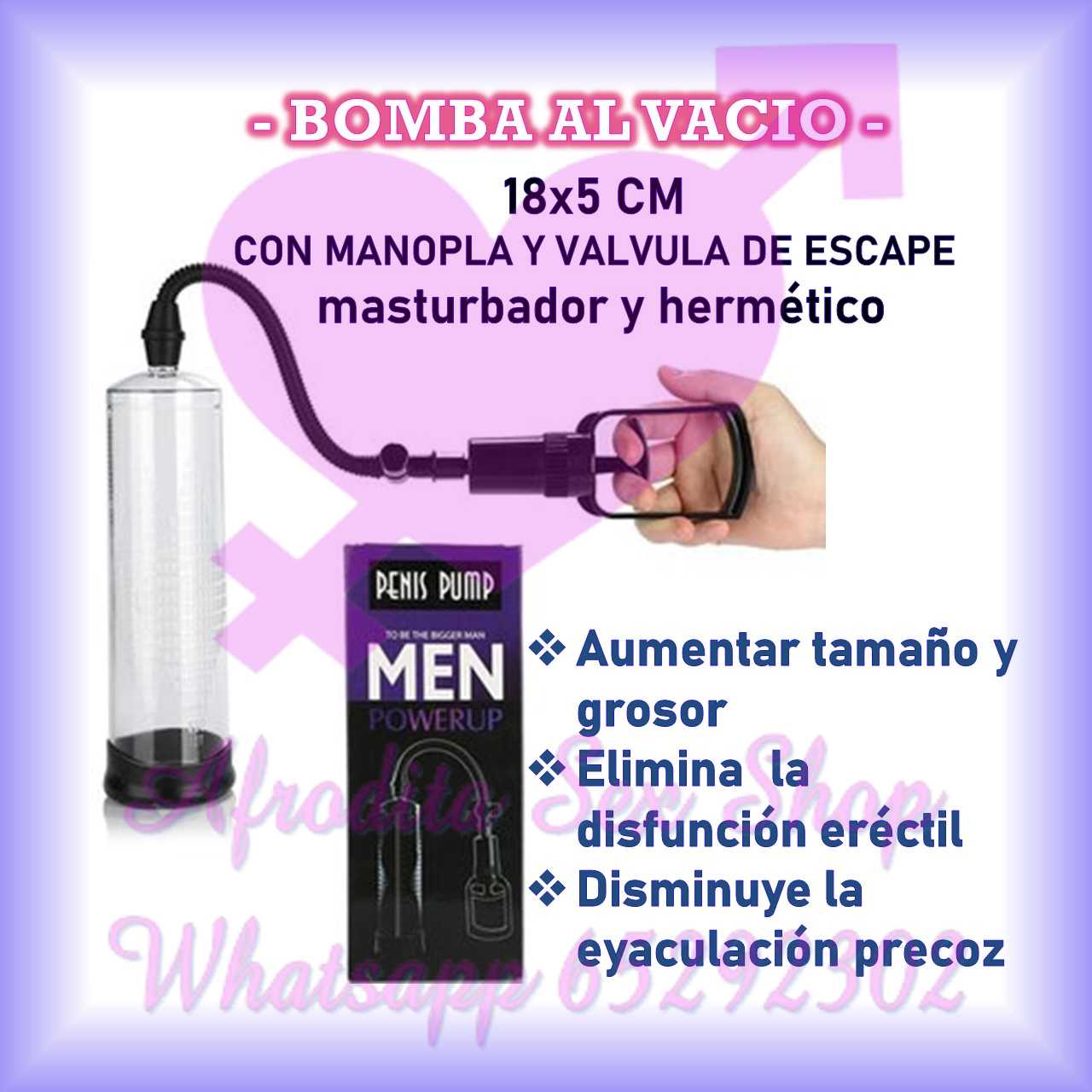 Bomba al vacío para alargar el pene