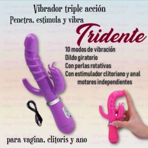 Vibrador triple acción TRIDENTE
