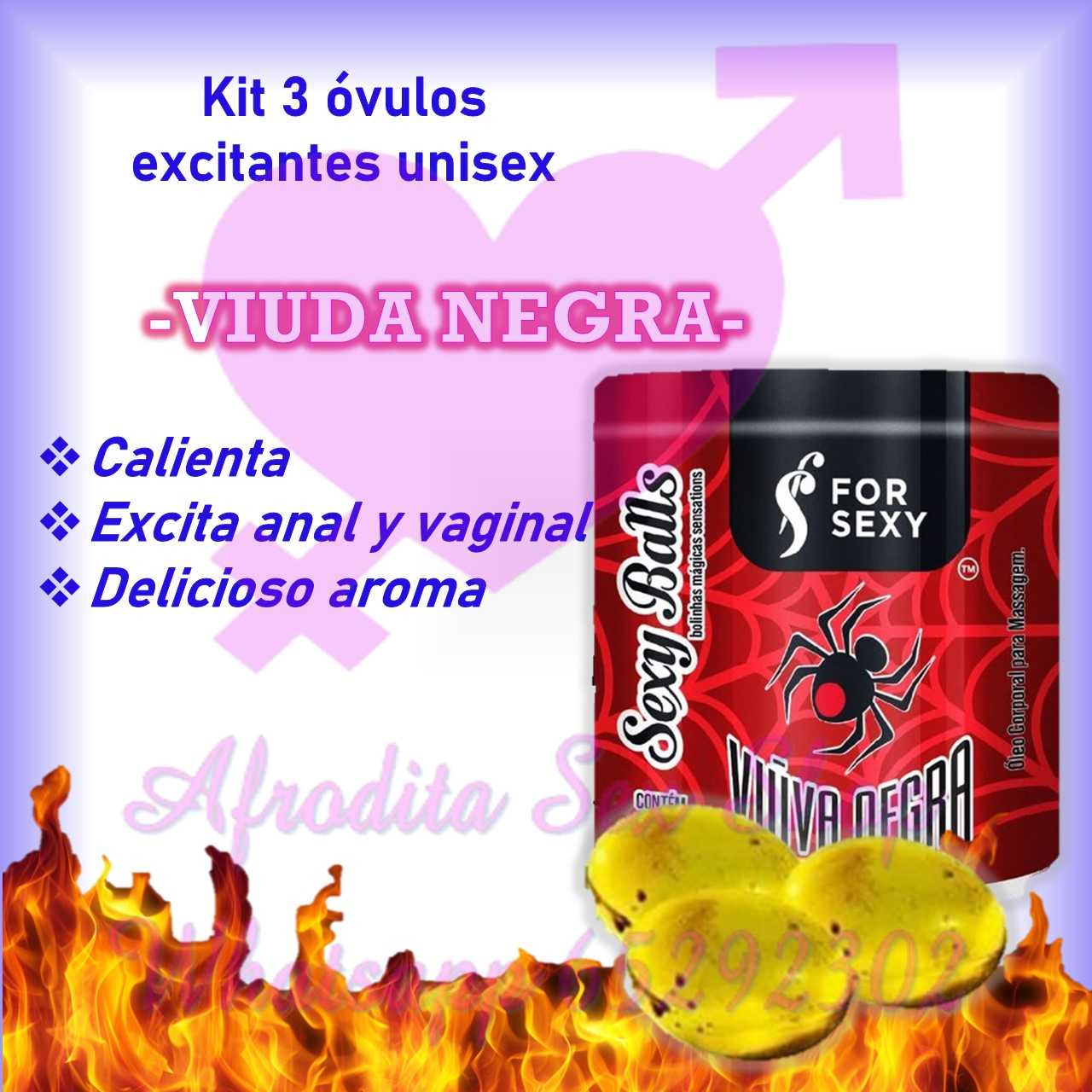 Óvulos calientes Lubricantes VIUDA NEGRA