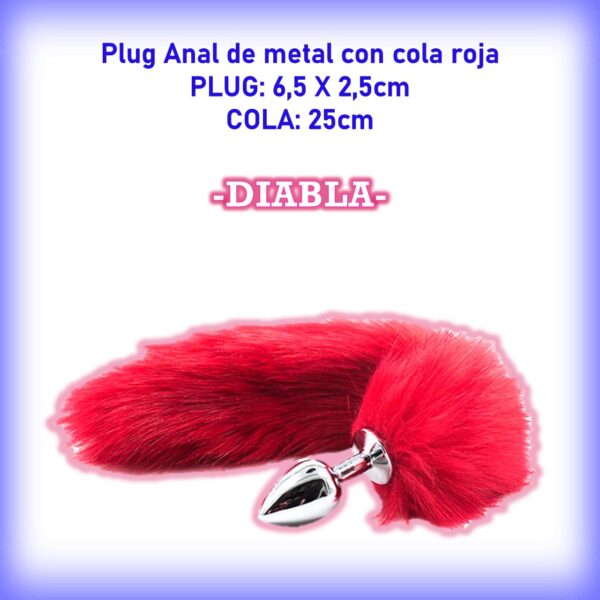 Plug Anal de metal con cola roja