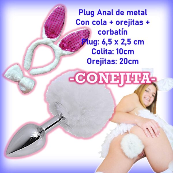 Plug anal con cola y orejitas - conejita