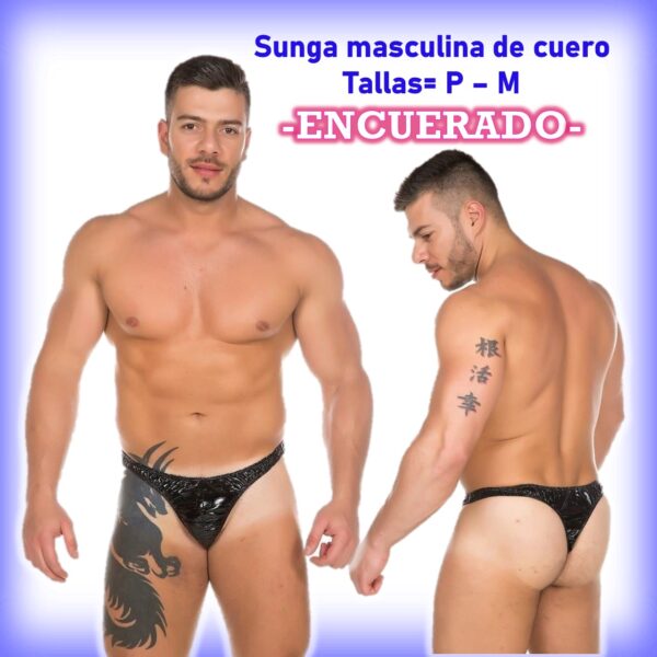 Sunga masculina de cuero