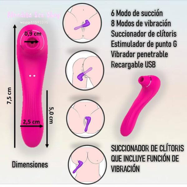 SUCCIONADOR DE CLITORIS Y VIBRADOR - Imagen 2